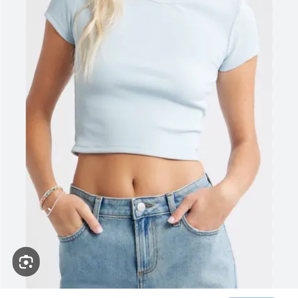 BP Blue Illusion Women's Layering Crop Top